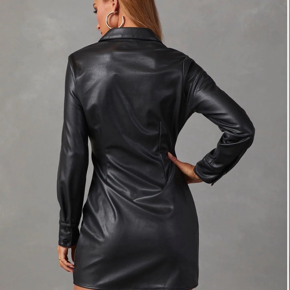 Vici Faux Leather button down mini dress - Picture 2 of 3